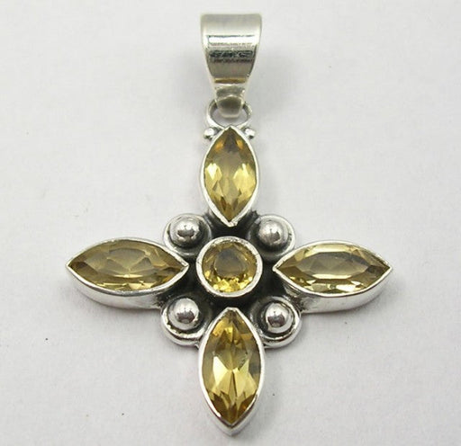 Pandantiv Argint 925 cu Citrin 3,4 cm lungime