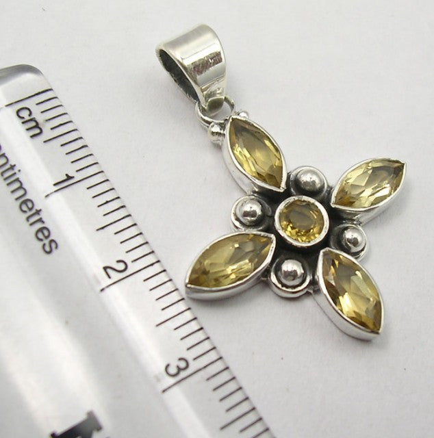 Pandantiv Argint 925 cu Citrin 3,4 cm lungime