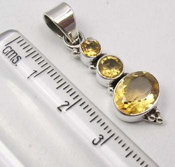 Pandantiv Argint 925 cu Citrin 3,5 cm lungime