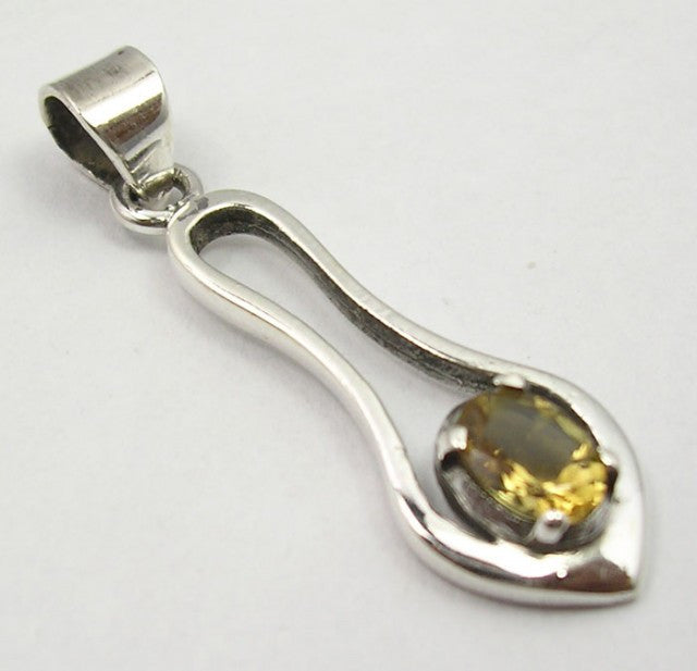Pandantiv Argint 925 cu Citrin 3.7 cm lungime