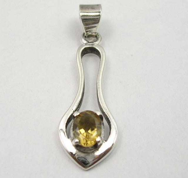 Pandantiv Argint 925 cu Citrin 3.7 cm lungime