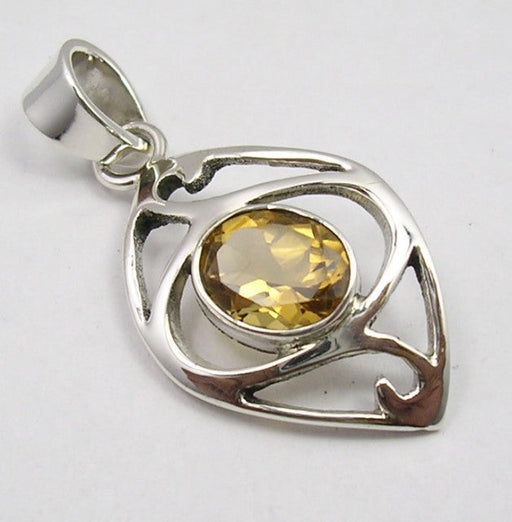 Pandantiv Argint 925 cu Citrin 3,9 cm lungime