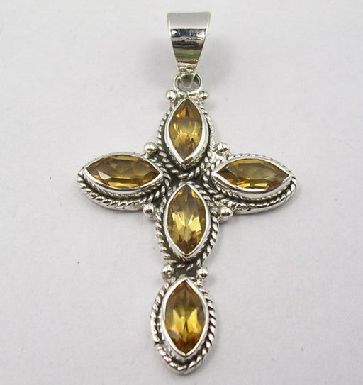 Pandantiv Argint 925 cu Citrin 4,4 cm lungime