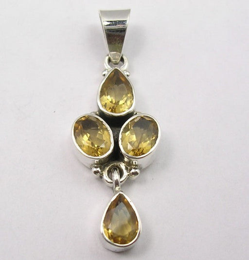 Pandantiv Argint 925 cu Citrin 4 cm lungime