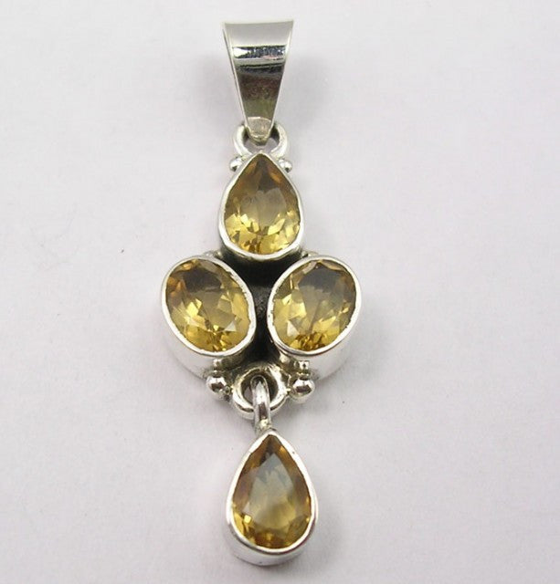 Pandantiv Argint 925 cu Citrin 4 cm lungime