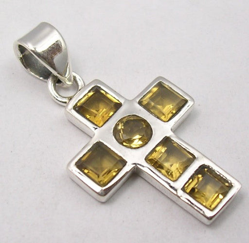 Pandantiv Argint 925 cu Citrine 3.1 cm lungime