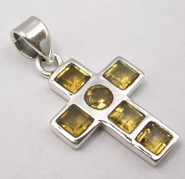 Pandantiv Argint 925 cu Citrine 3.1 cm lungime