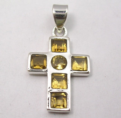 Pandantiv Argint 925 cu Citrine 3.1 cm lungime