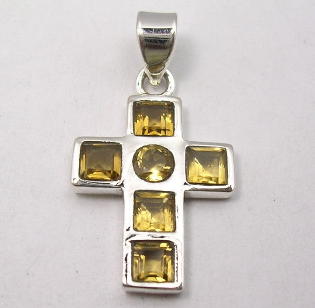 Pandantiv Argint 925 cu Citrine 3.1 cm lungime