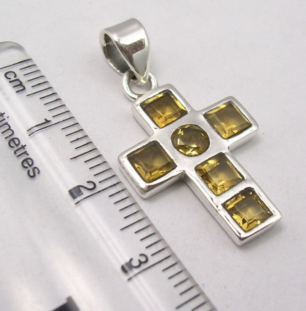 Pandantiv Argint 925 cu Citrine 3.1 cm lungime