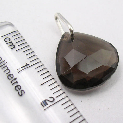 Pandantiv Argint 925 cu Cuart Fumuriu 2.1 cm lungime