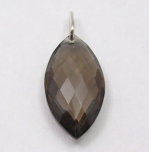 Pandantiv Argint 925 cu Cuart Fumuriu 2.8 cm lungime