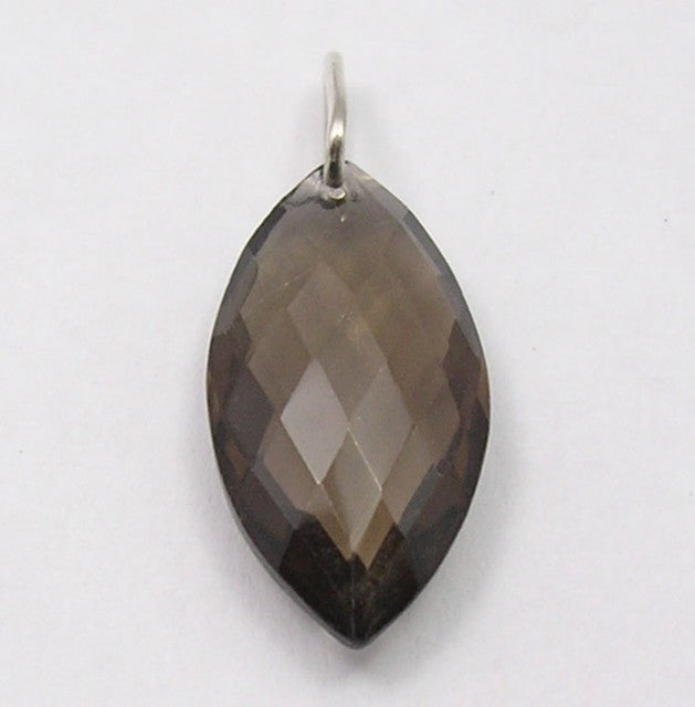 Pandantiv Argint 925 cu Cuart Fumuriu 2.8 cm lungime