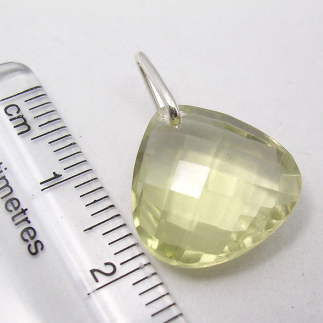 Pandantiv Argint 925 cu Cuart Lemon 2.1 cm lungime