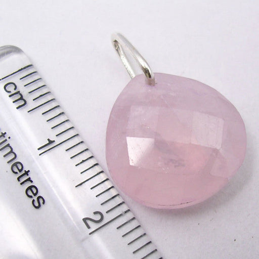 Pandantiv Argint 925 cu Cuart Roz 2.1 cm lungime