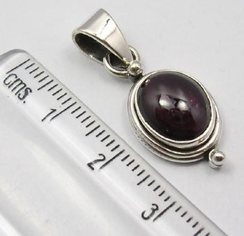 Pandantiv Argint 925 cu Garnet 3,0 cm lungime