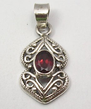 Pandantiv Argint 925 cu Garnet, 3.2 cm lungime