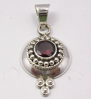 Pandantiv Argint 925 cu Garnet 3.6 cm lungime