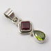 Pandantiv Argint 925 cu Garnet si Peridot, 3.3 cm lungime