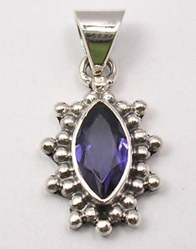 Pandantiv Argint 925 cu Iolit, 2.4 cm lungime