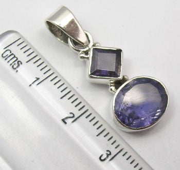 Pandantiv Argint 925 cu Iolit 3,1 cm lungime