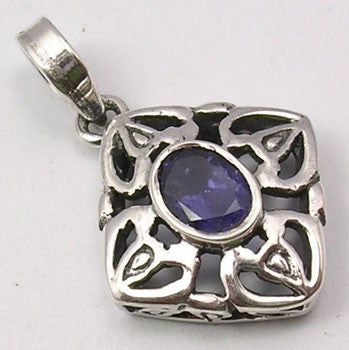 Pandantiv Argint 925 cu Iolit 3.3 cm lungime