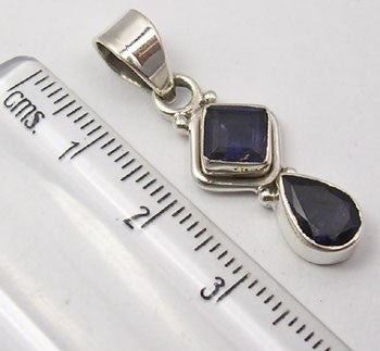 Pandantiv Argint 925 cu Iolit 3,3 cm lungime