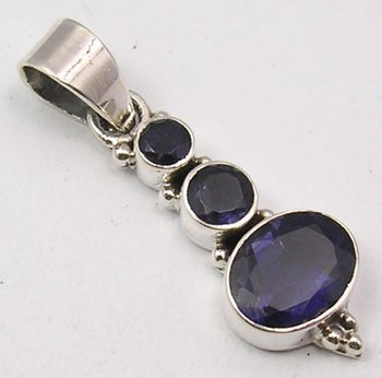 Pandantiv Argint 925 cu Iolit 3,5 cm lungime