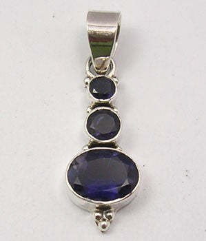 Pandantiv Argint 925 cu Iolit 3,5 cm lungime