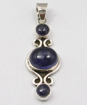 Pandantiv Argint 925 cu Iolit 4,4 cm lungime