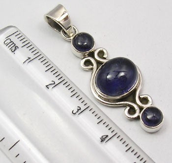 Pandantiv Argint 925 cu Iolit 4,4 cm lungime