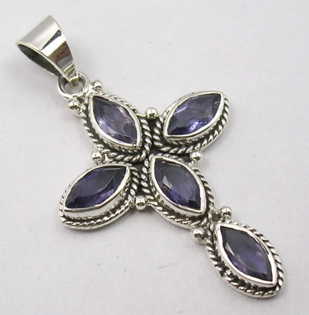 Pandantiv Argint 925 cu Iolit 4,4 cm lungime