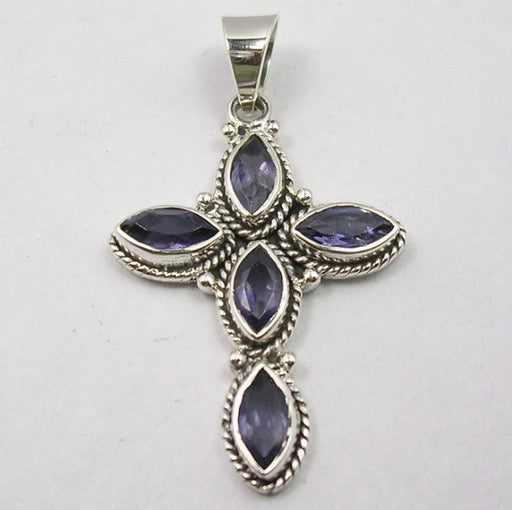 Pandantiv Argint 925 cu Iolit 4,4 cm lungime