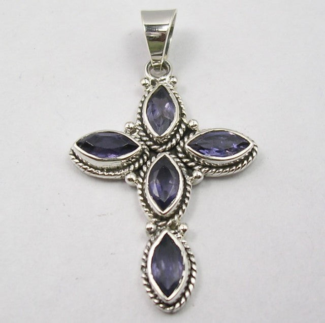 Pandantiv Argint 925 cu Iolit 4,4 cm lungime