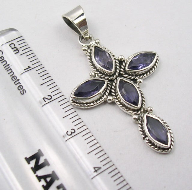 Pandantiv Argint 925 cu Iolit 4,4 cm lungime