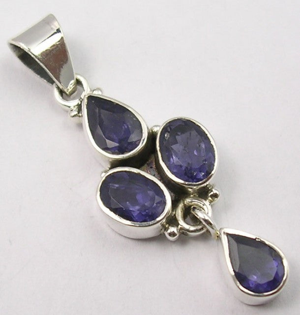 Pandantiv Argint 925 cu Iolit 4 cm lungime