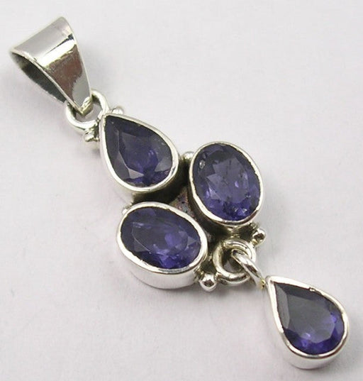 Pandantiv Argint 925 cu Iolit 4 cm lungime