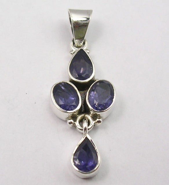 Pandantiv Argint 925 cu Iolit 4 cm lungime