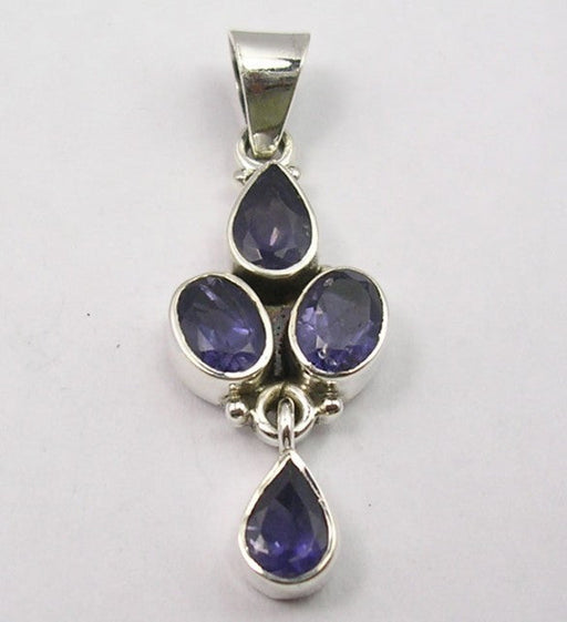 Pandantiv Argint 925 cu Iolit 4 cm lungime