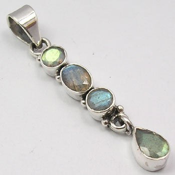 Pandantiv Argint 925 cu Labradorit 4,6 cm lungime