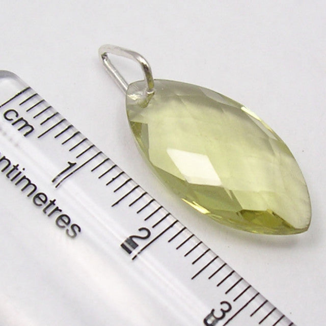 Pandantiv Argint 925 cu Lemon Cuart 2.8 cm lungime