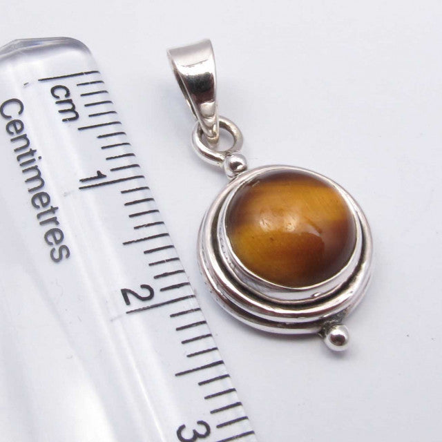 Pandantiv Argint 925 cu Ochi de Tigru 2.5 cm lungime