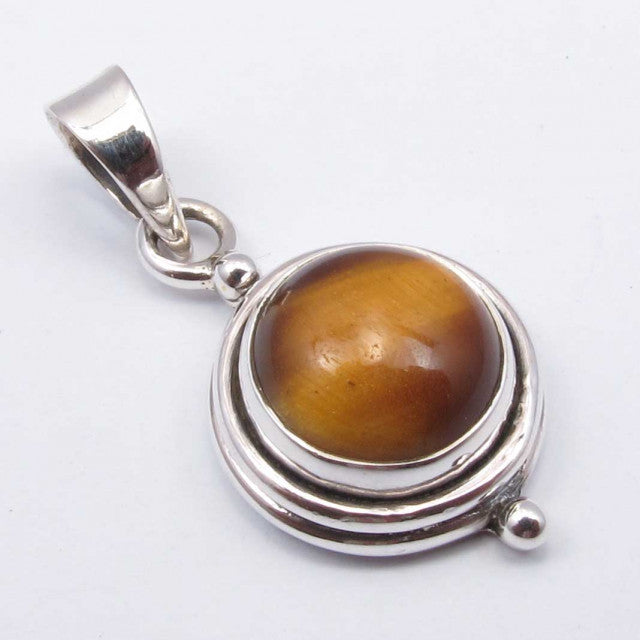 Pandantiv Argint 925 cu Ochi de Tigru 2.5 cm lungime