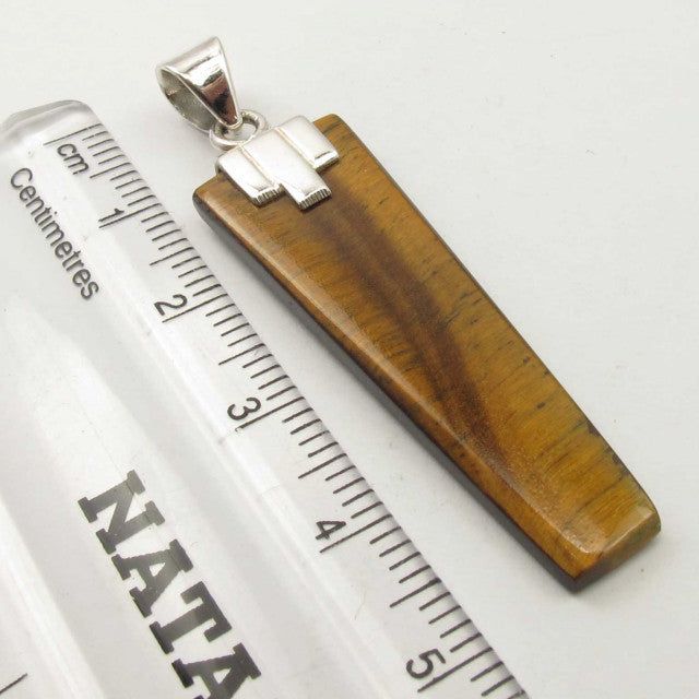 Pandantiv Argint 925 cu Ochi de Tigru 4.9 cm lungime