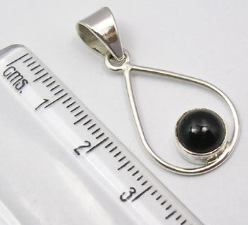 Pandantiv Argint 925 cu Onix Negru 3,2 cm lungime