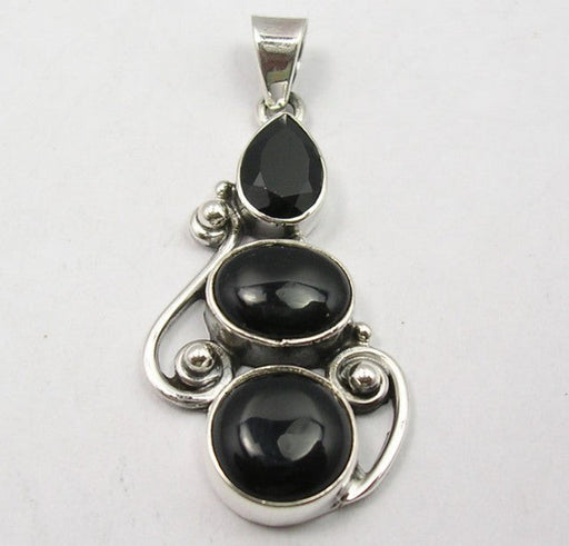 Pandantiv Argint 925 cu Onix Negru 4.1 cm lungime