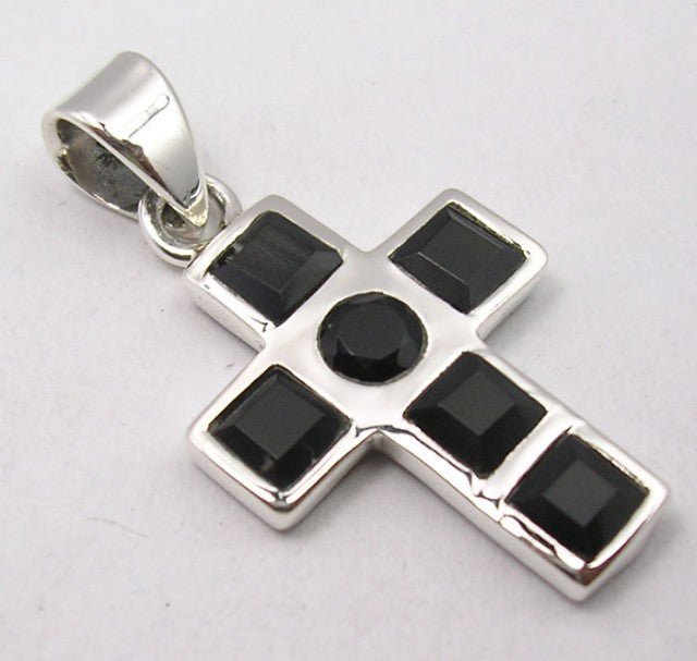 Pandantiv Argint 925 cu Onix Negru 4,1 cm lungime