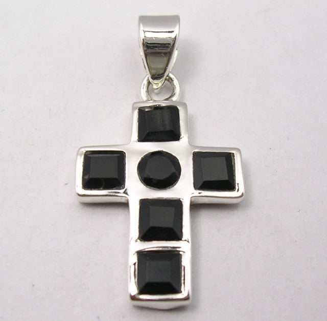 Pandantiv Argint 925 cu Onix Negru 4,1 cm lungime