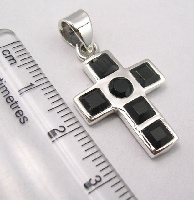 Pandantiv Argint 925 cu Onix Negru 4,1 cm lungime