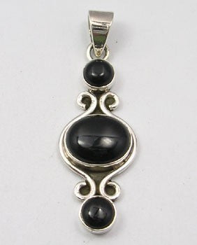 Pandantiv Argint 925 cu Onix Negru 4,4 cm lungime